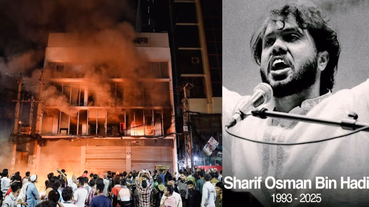 bangladesh protests osman hadi death awami league office burnt india row bangladesh protests osman hadi death awami league office burnt india row