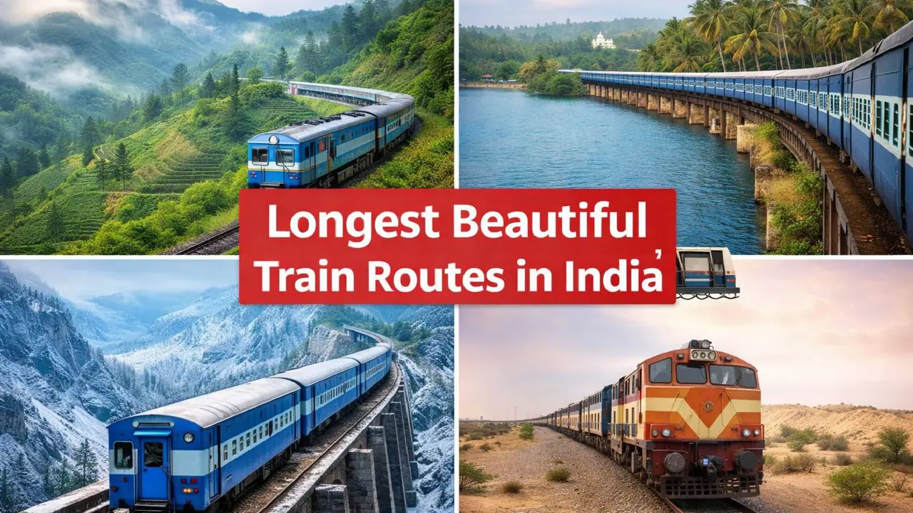 longest beautifu train routes in India longest beautifu train routes in India