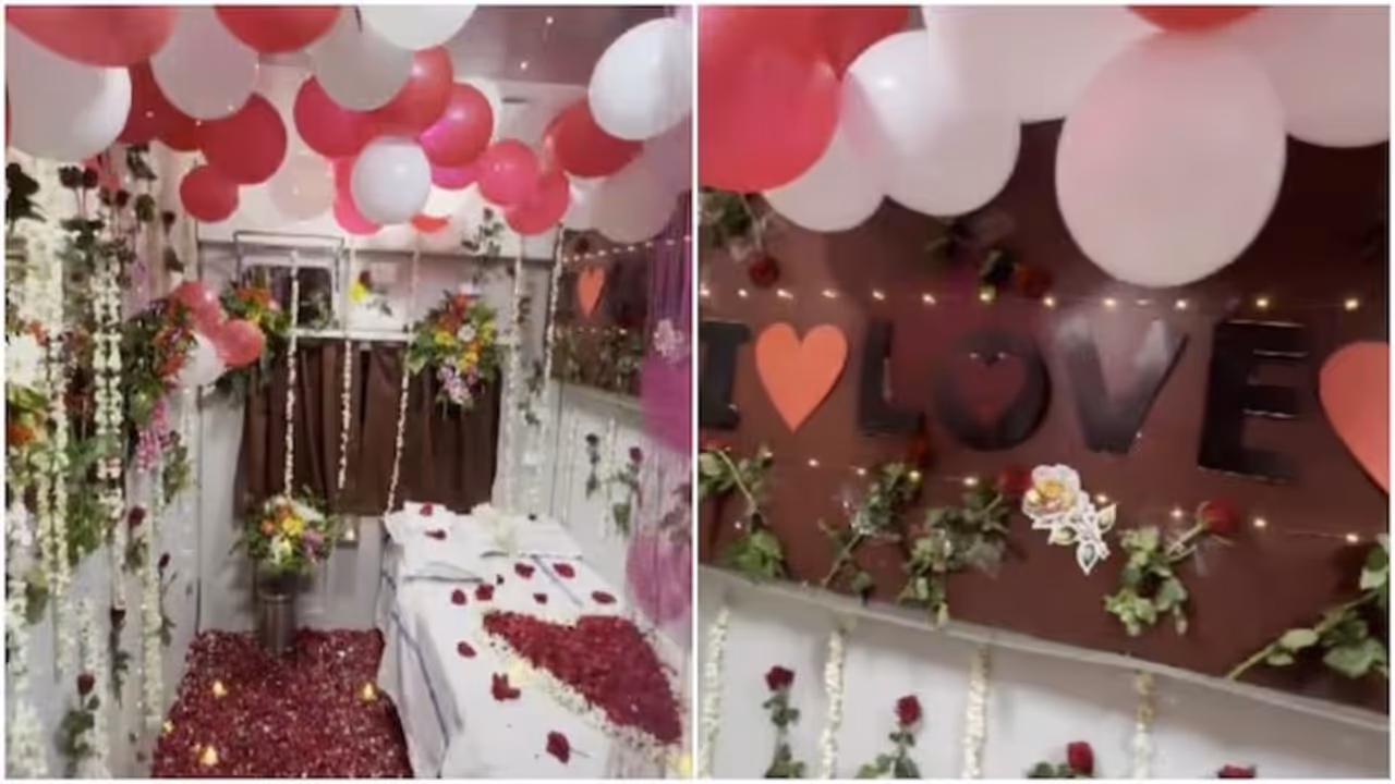 indian railways tc suspended first ac honeymoon coupe decoration video nandigram express indian railways tc suspended first ac honeymoon coupe decoration video nandigram express