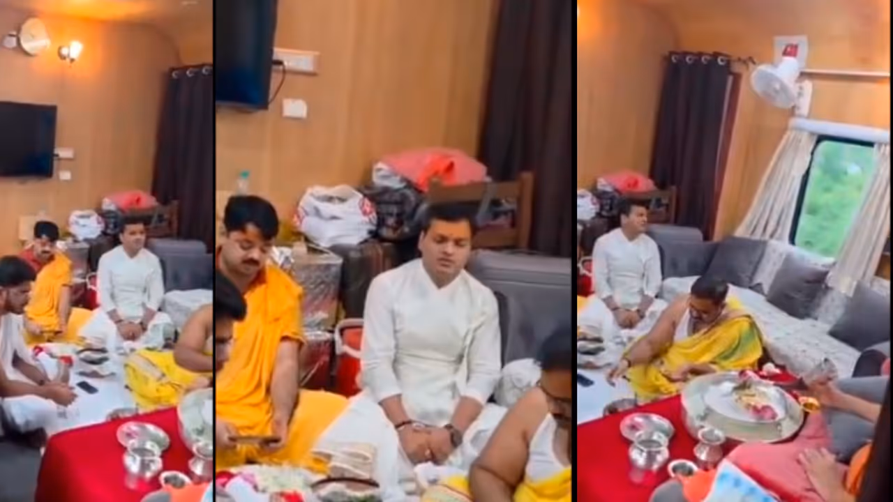 Viral Video of Puja Inside Moving Train Viral Video of Puja Inside Moving Train