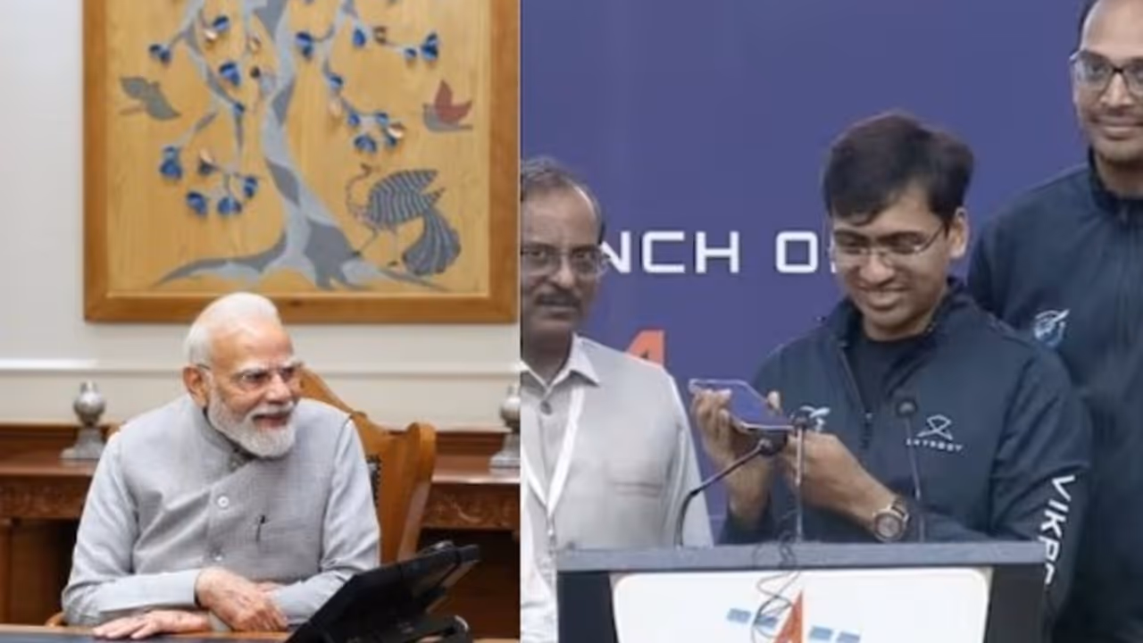pm modi calls skyroot founders after vikram 1 launch success india private space mission pm modi calls skyroot founders after vikram 1 launch success india private space mission