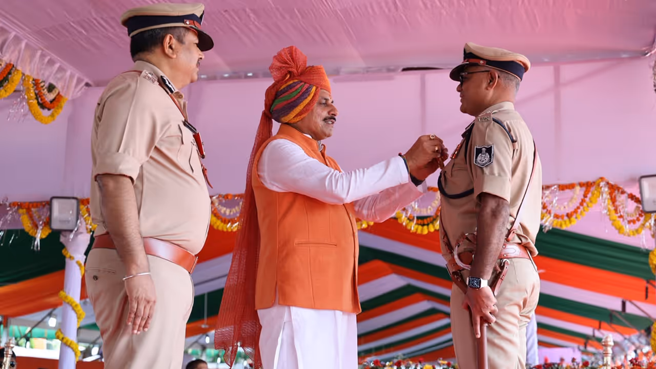 mohan yadav honoured police home guard president medal recipients mohan yadav honoured police home guard president medal recipients