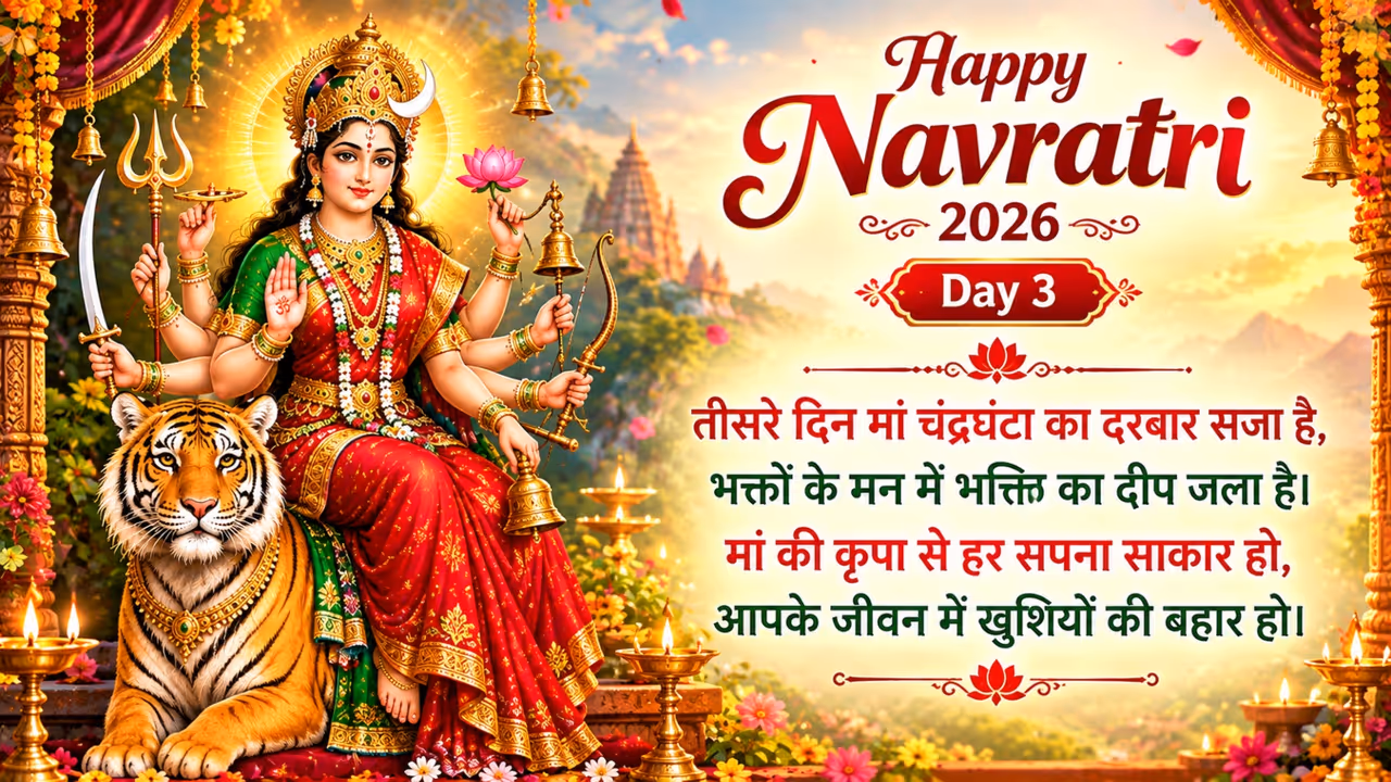 Happy Navratri Day 3 Wishes 2026 Happy Navratri Day 3 Wishes 2026