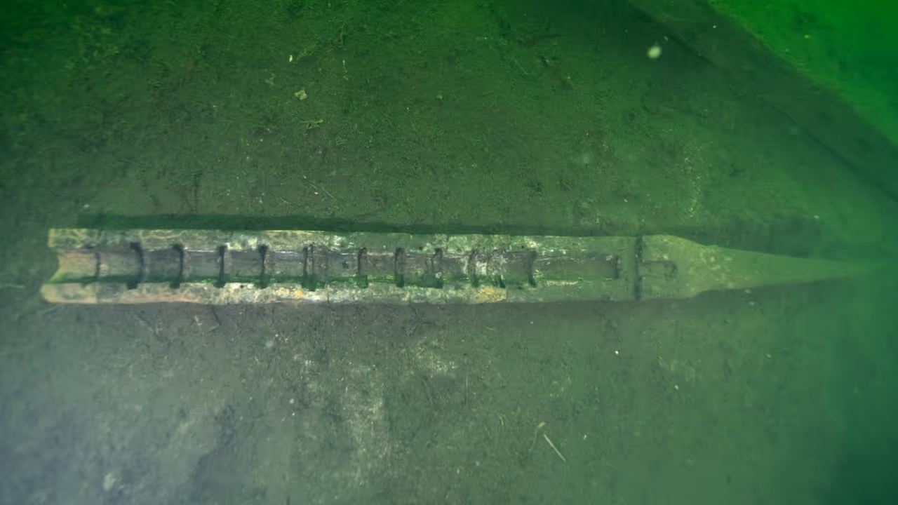 Gun bed on the Gribshunden wreck site