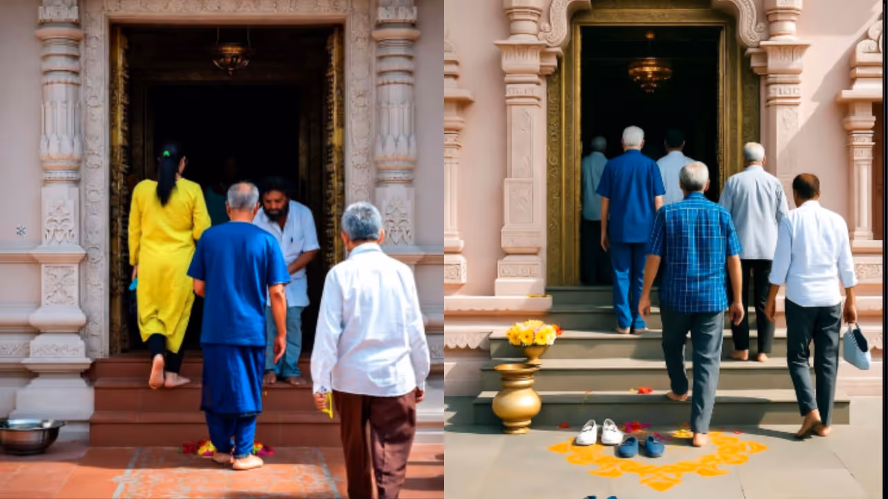 why enter temple barefoo