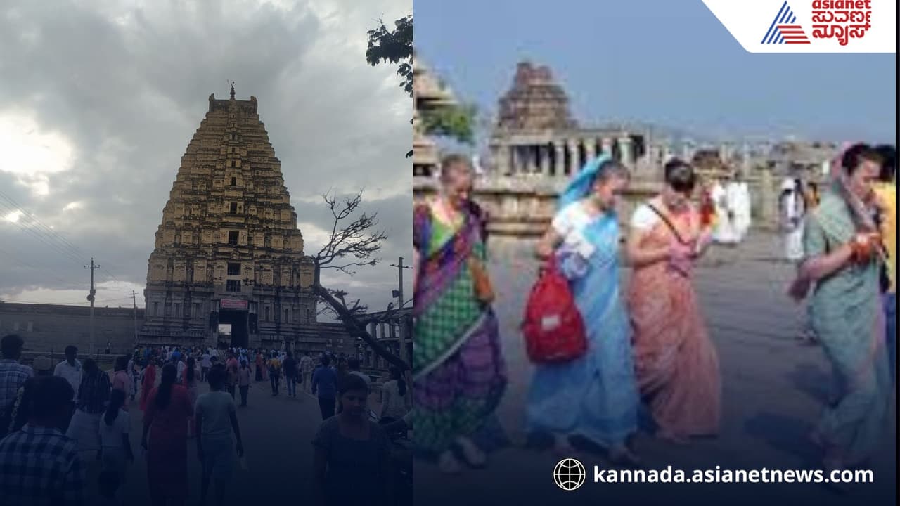 Hampi weekend tourist rush