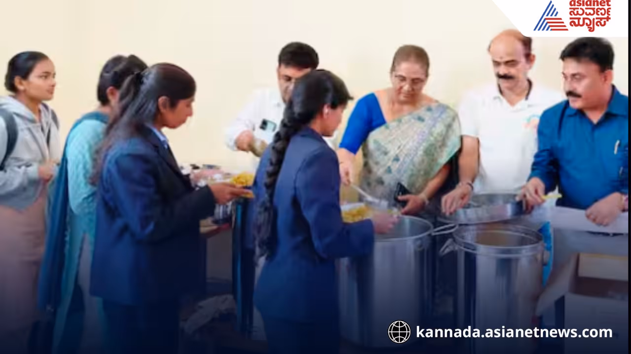 Free mid day meal re launched at Maharani College in mysuru