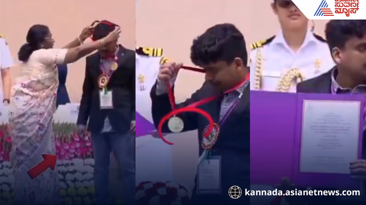 Viral Video Boy Immediately Removes Medal Given by President Murmu Sparks Debate Viral Video Boy Immediately Removes Medal Given by President Murmu Sparks Debate