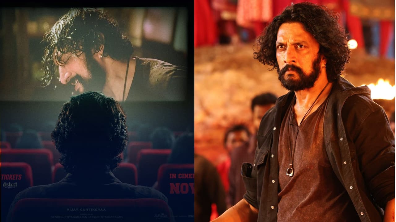 Kichcha Sudeep watches Mark with fans in Mysore after success Kichcha Sudeep watches Mark with fans in Mysore after success