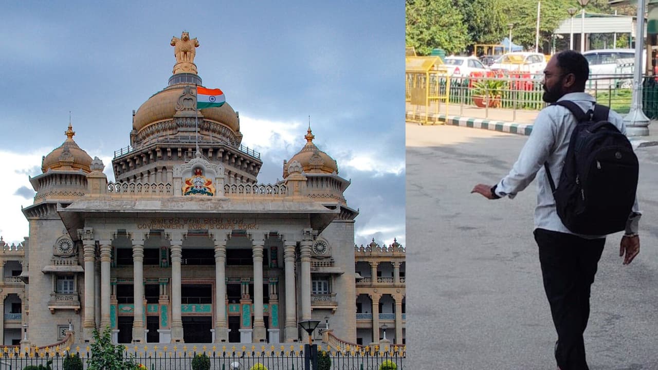 ₹6 Lakh Found in Youth's Bag at Vidhana Soudha Entrance; Police Interrogate Suspect ₹6 Lakh Found in Youth's Bag at Vidhana Soudha Entrance; Police Interrogate Suspect