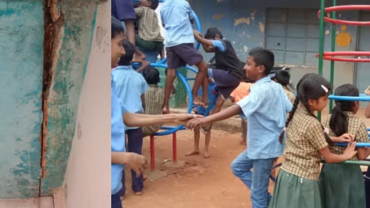 Huvanahadagali govt school with 6 rooms for 300 children Huvanahadagali govt school with 6 rooms for 300 children