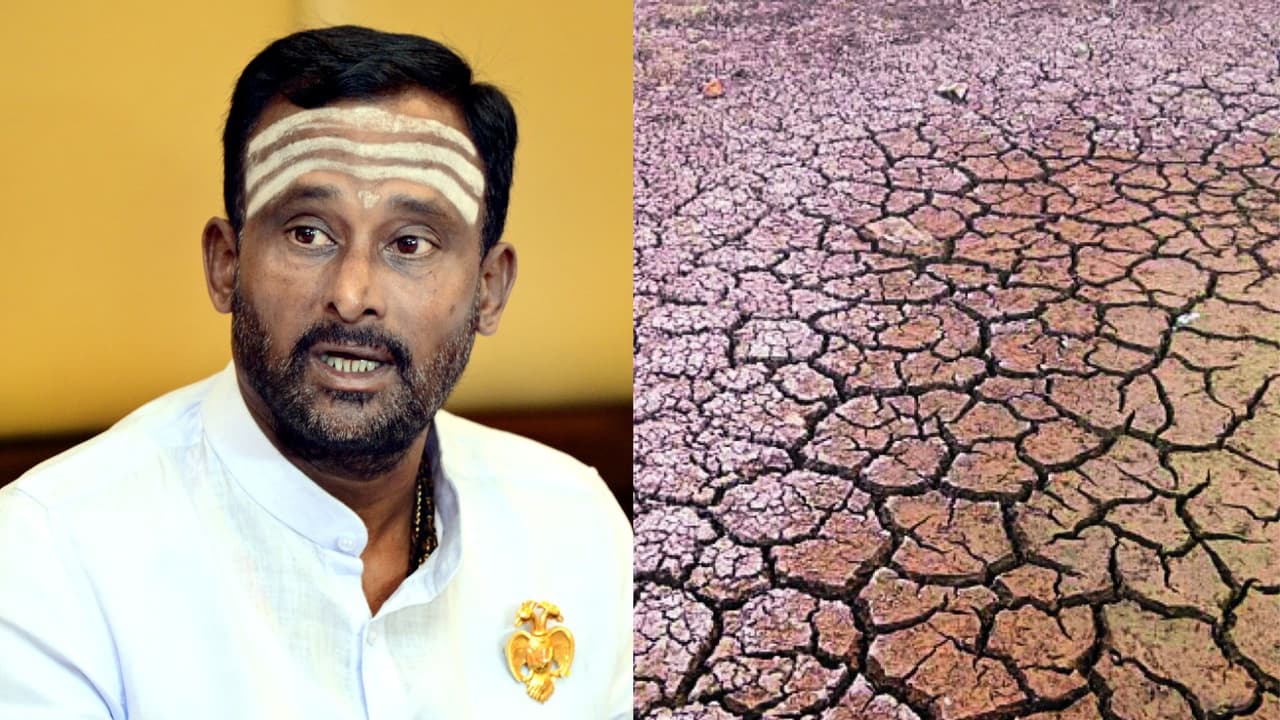 Minister Vijayanand Kashappanvar inspect drought area conditions in bagalkote today Minister Vijayanand Kashappanvar inspect drought area conditions in bagalkote today