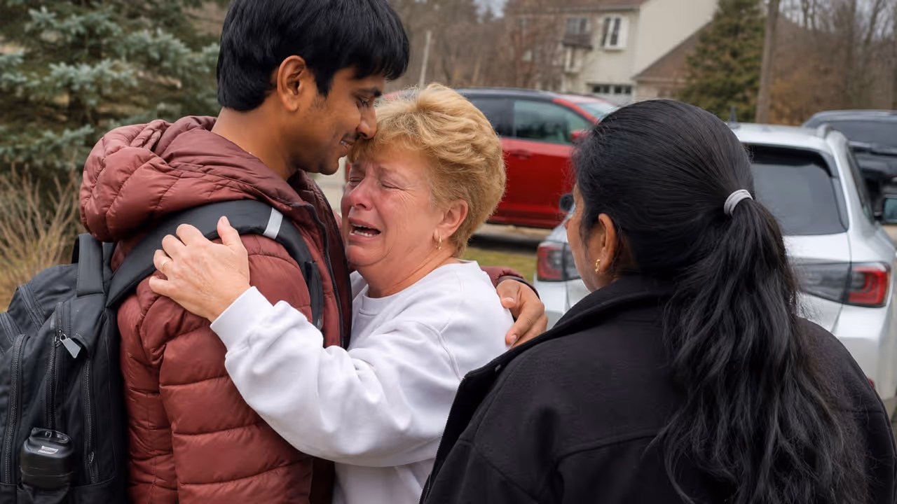 American woman breaks down as Indian neighbours leave us to return home American woman breaks down as Indian neighbours leave us to return home