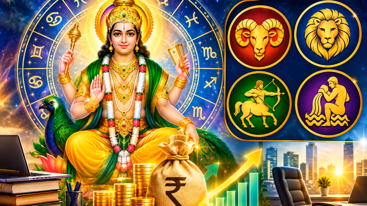 1 4 7 10 place budh bhadra rajyog 4 zodiac signs see major changes in money 1 4 7 10 place budh bhadra rajyog 4 zodiac signs see major changes in money