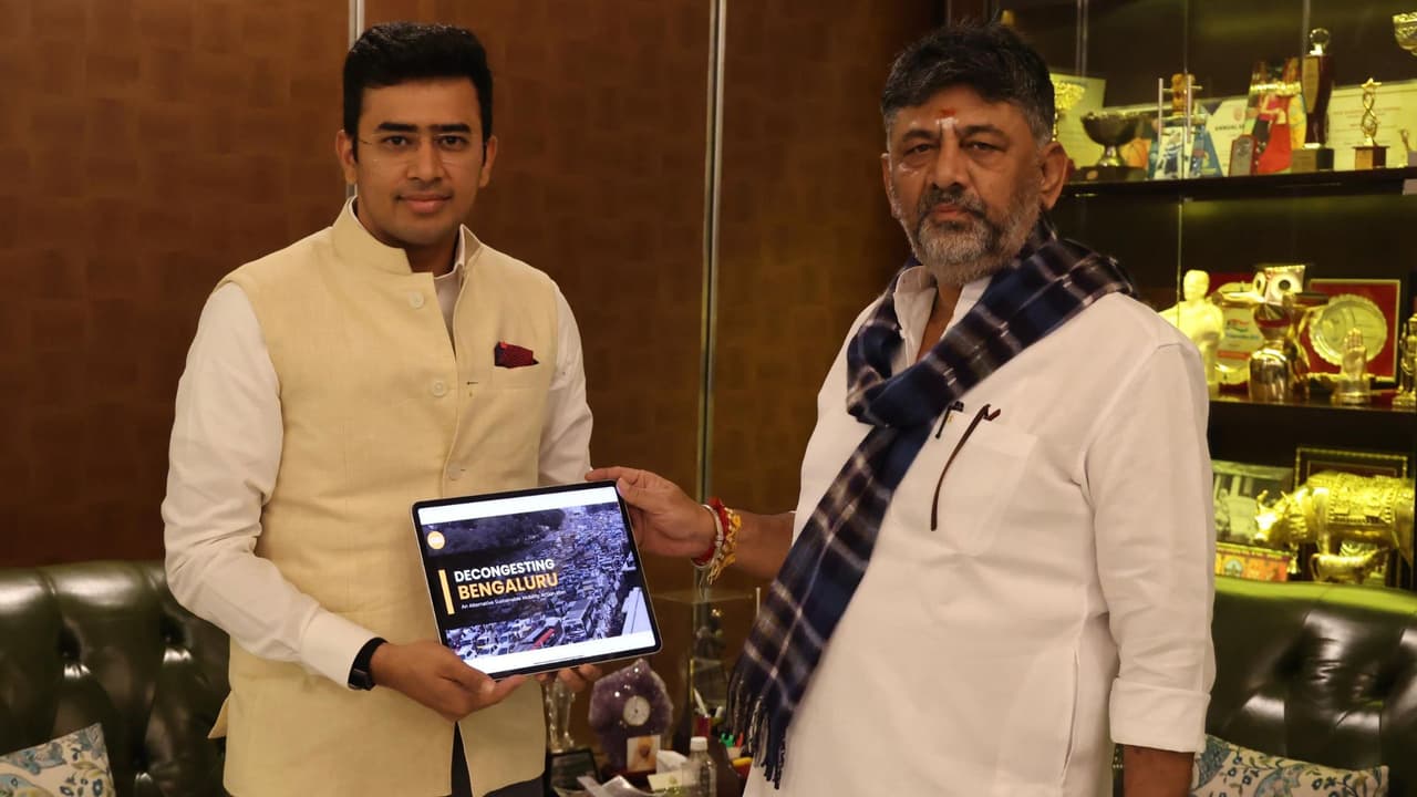 Tejasvi Surya and Dk Shivakumar