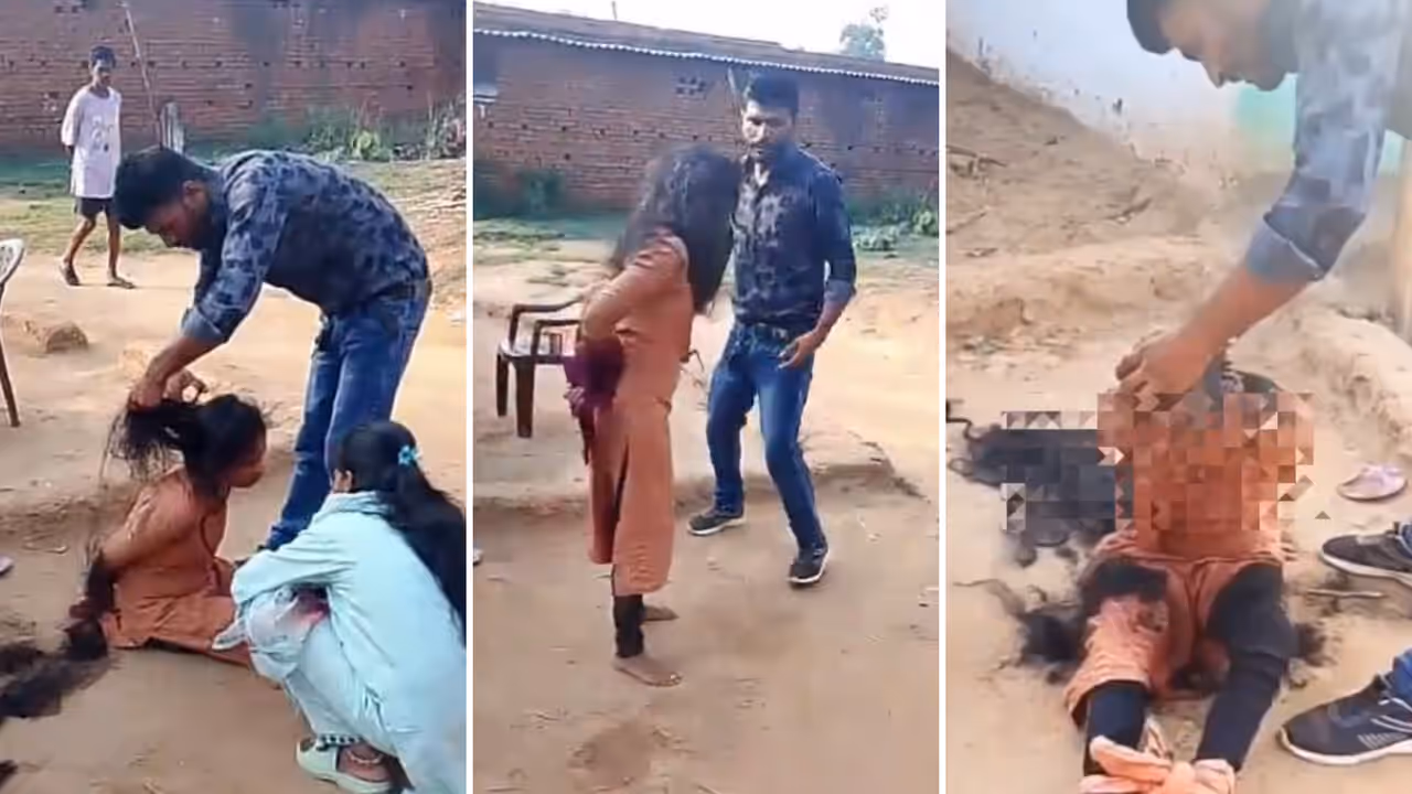 Chhattisgarh woman attacked and humiliated by estranged husband hair chopped viral video sparks outrage Chhattisgarh woman attacked and humiliated by estranged husband hair chopped viral video sparks outrage