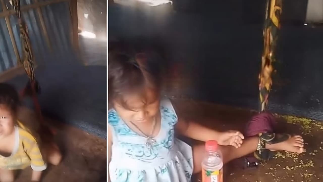 Viral video of toddlers allegedly tied at home while mother goes to work sparks emotional debate Viral video of toddlers allegedly tied at home while mother goes to work sparks emotional debate