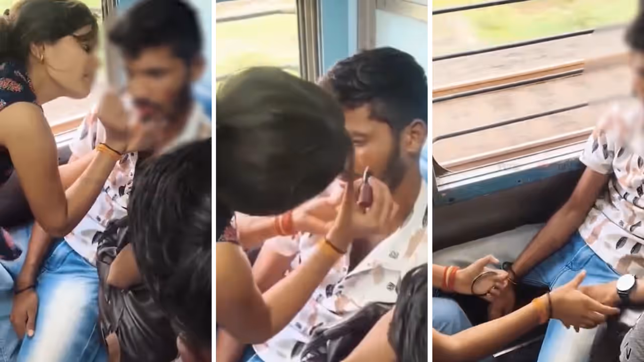 Badnera Akola train viral video Alleged molester publicly shamed by passengers on Maharashtra passenger train Badnera Akola train viral video Alleged molester publicly shamed by passengers on Maharashtra passenger train