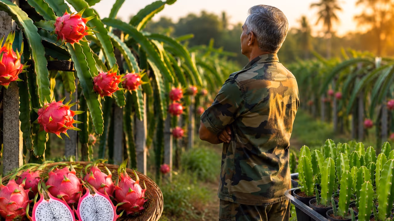 i wanted to become a farmer 61 year old retired army man earns rs 4 lakh by growing dragon fruit i wanted to become a farmer 61 year old retired army man earns rs 4 lakh by growing dragon fruit