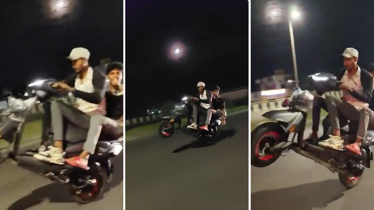 Bengaluru bikers viral video shows youth performing dangerous wheelies on Tumakuru Nelamangala Road Bengaluru bikers viral video shows youth performing dangerous wheelies on Tumakuru Nelamangala Road