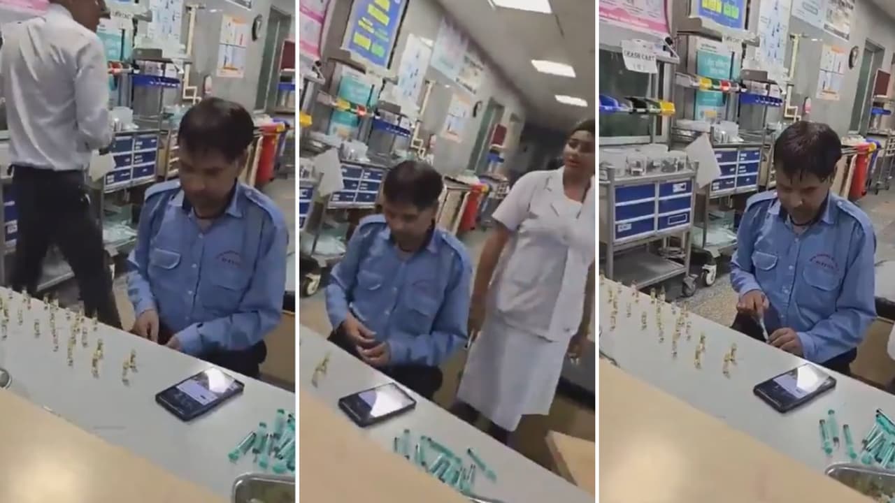 Noida Hospital Viral Video Noida District Hospital Sacks Security Guard Staff Nurse After Viral Syringe Filling Video Noida Hospital Viral Video Noida District Hospital Sacks Security Guard Staff Nurse After Viral Syringe Filling Video