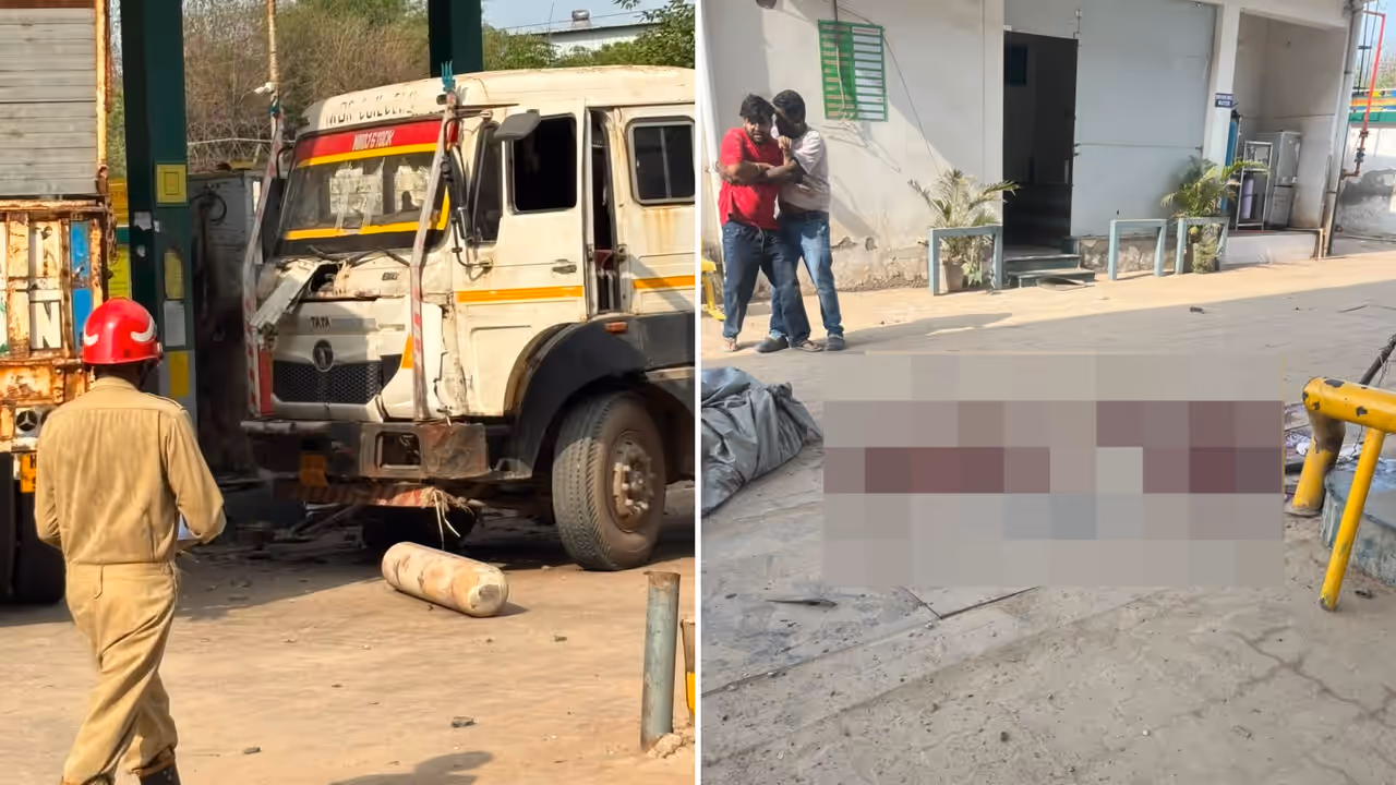 Delhi CNG pump blast death and injuries reported at Tikri Kalan station Delhi CNG pump blast death and injuries reported at Tikri Kalan station