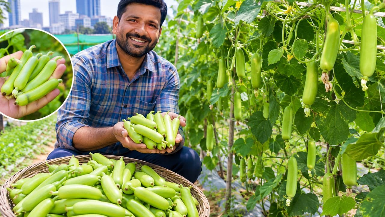 Bengaluru to Qatar Farmer shares how he earns Rs 15 lakh month by growing baby bottle gourds Bengaluru to Qatar Farmer shares how he earns Rs 15 lakh month by growing baby bottle gourds