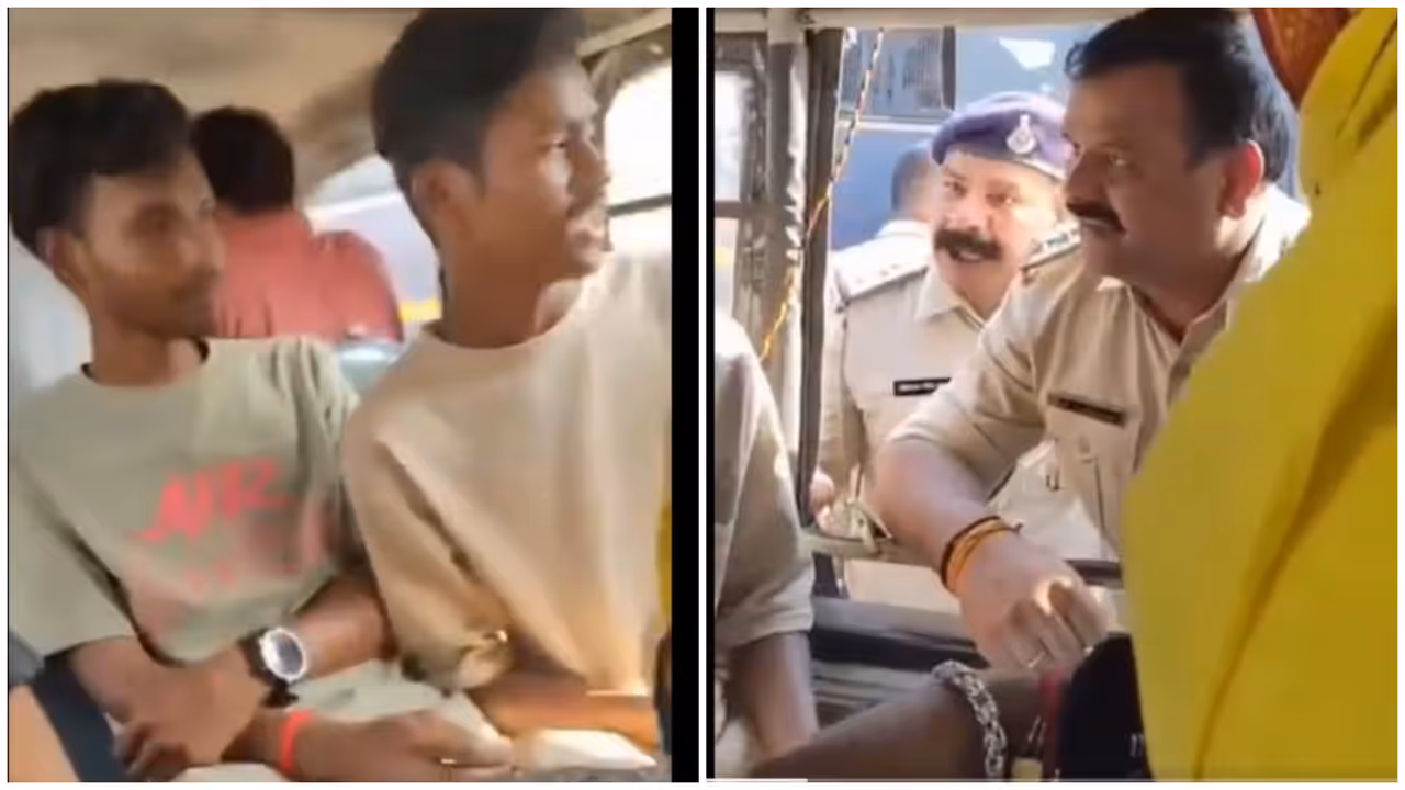 Bhopal cop suspended after video shows him allegedly abusing tribal students over ‘Johar’ slogan Bhopal cop suspended after video shows him allegedly abusing tribal students over ‘Johar’ slogan