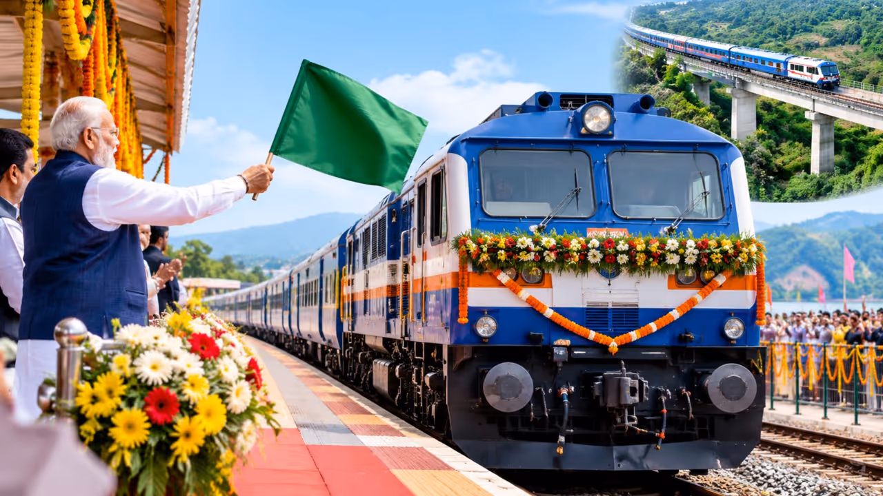 After 79 years Railways reaches this remote town for the first time wo new trains flagged off After 79 years Railways reaches this remote town for the first time wo new trains flagged off