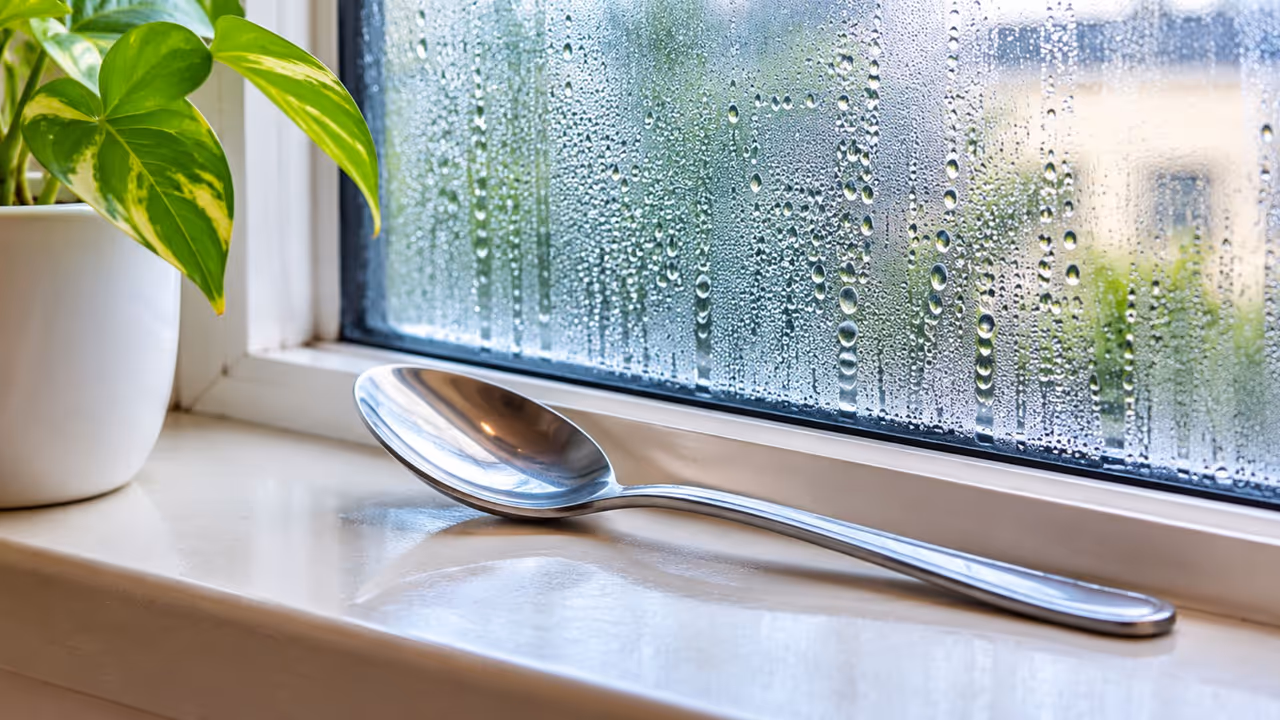 spoon on window sill winter condensation trick spoon on window sill winter condensation trick