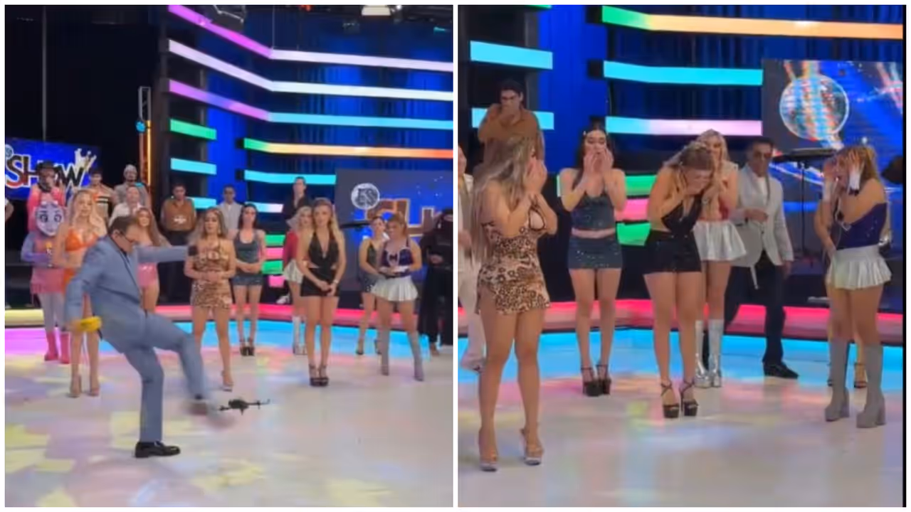Mexican TV Host Kicks Drone In Anger, Accidentally Hits Model In Face On Live TV Mexican TV Host Kicks Drone In Anger, Accidentally Hits Model In Face On Live TV