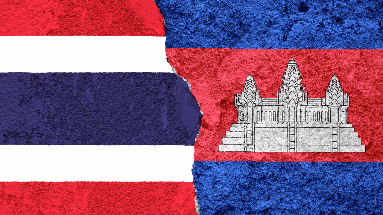 Thailand and Cambodian Flag Thailand and Cambodian Flag