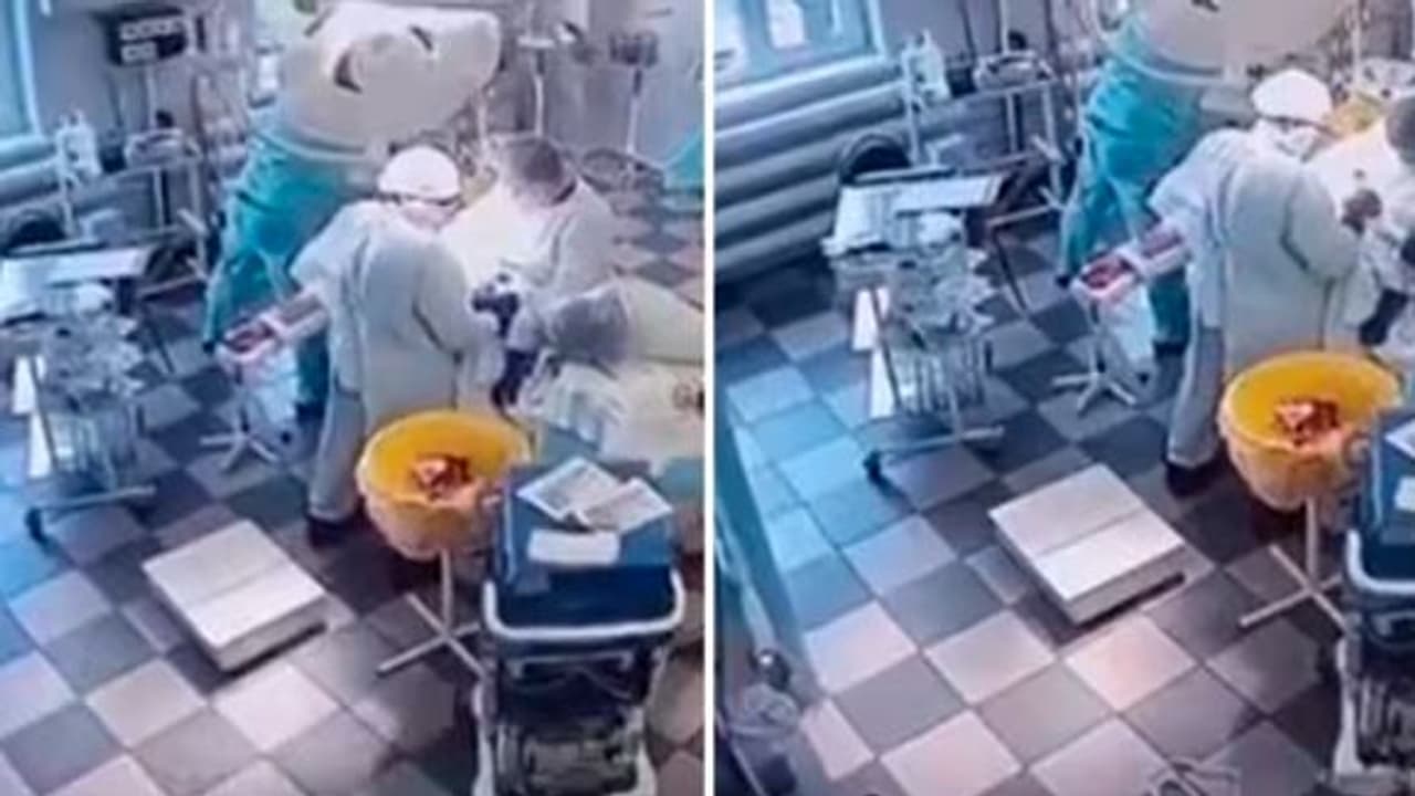 Doctors perform surgery during earthquake