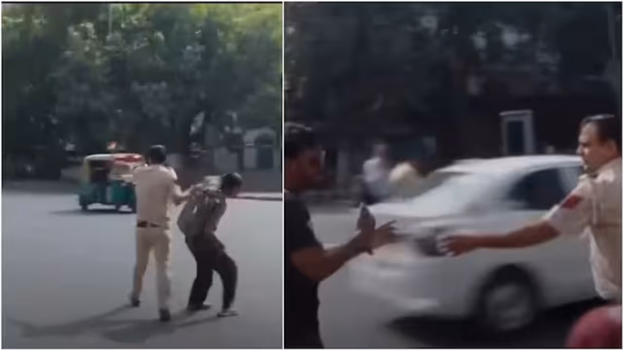 Delhi Protester Slips Away While Cop Chases Others, Viral Video Turns Into A Meme Fest Online Delhi Protester Slips Away While Cop Chases Others, Viral Video Turns Into A Meme Fest Online
