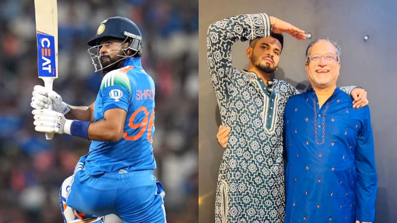 Shreyas Iyer and his father Santosh Iyer