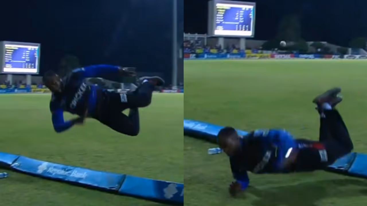 Fabian Allen's stunning save in CPL match