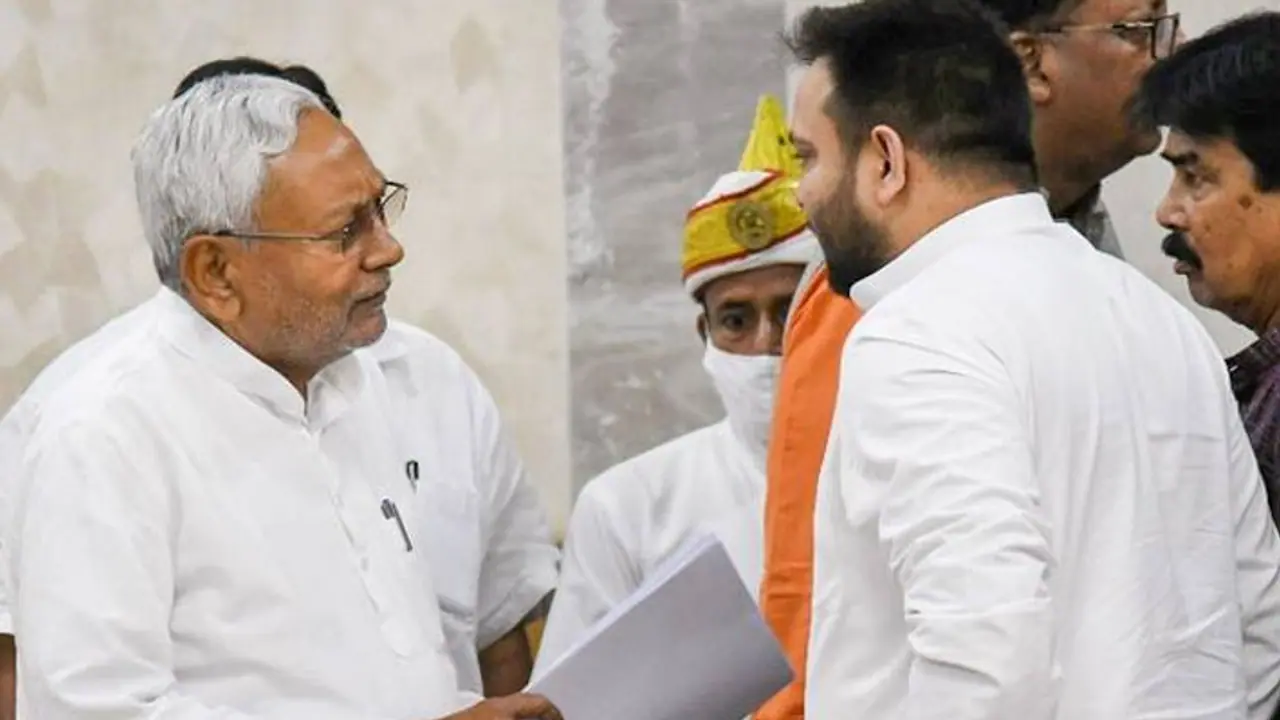 Nitish Kumar and Tejashwi Yadav Nitish Kumar and Tejashwi Yadav