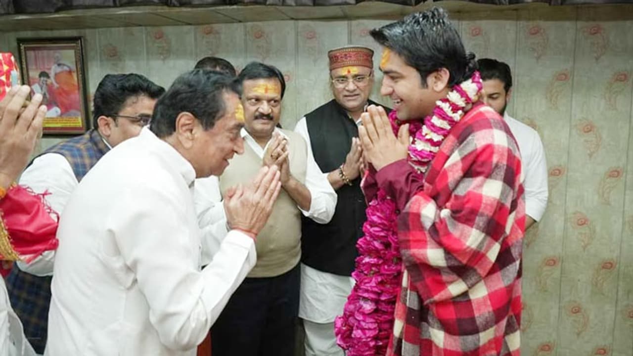 Kamal Nath with Dhirendra Shastri Kamal Nath with Dhirendra Shastri