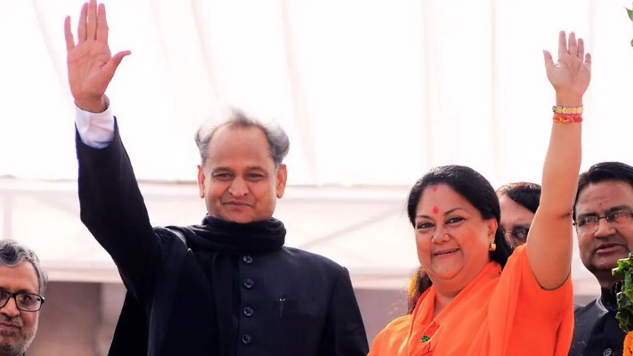 Vasundhara Raje and Ashok Gehlot Vasundhara Raje and Ashok Gehlot