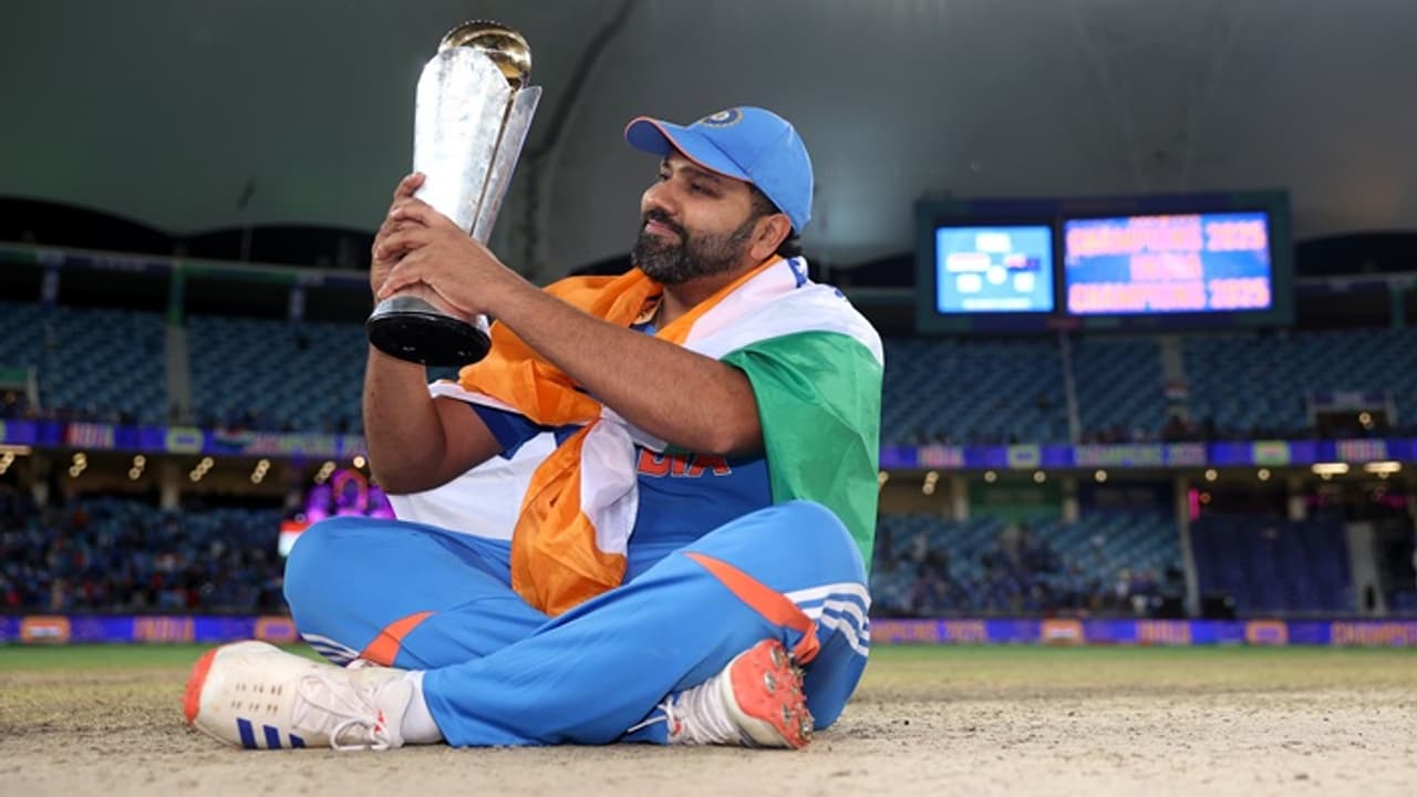 Rohit Sharma with Champions Trophy