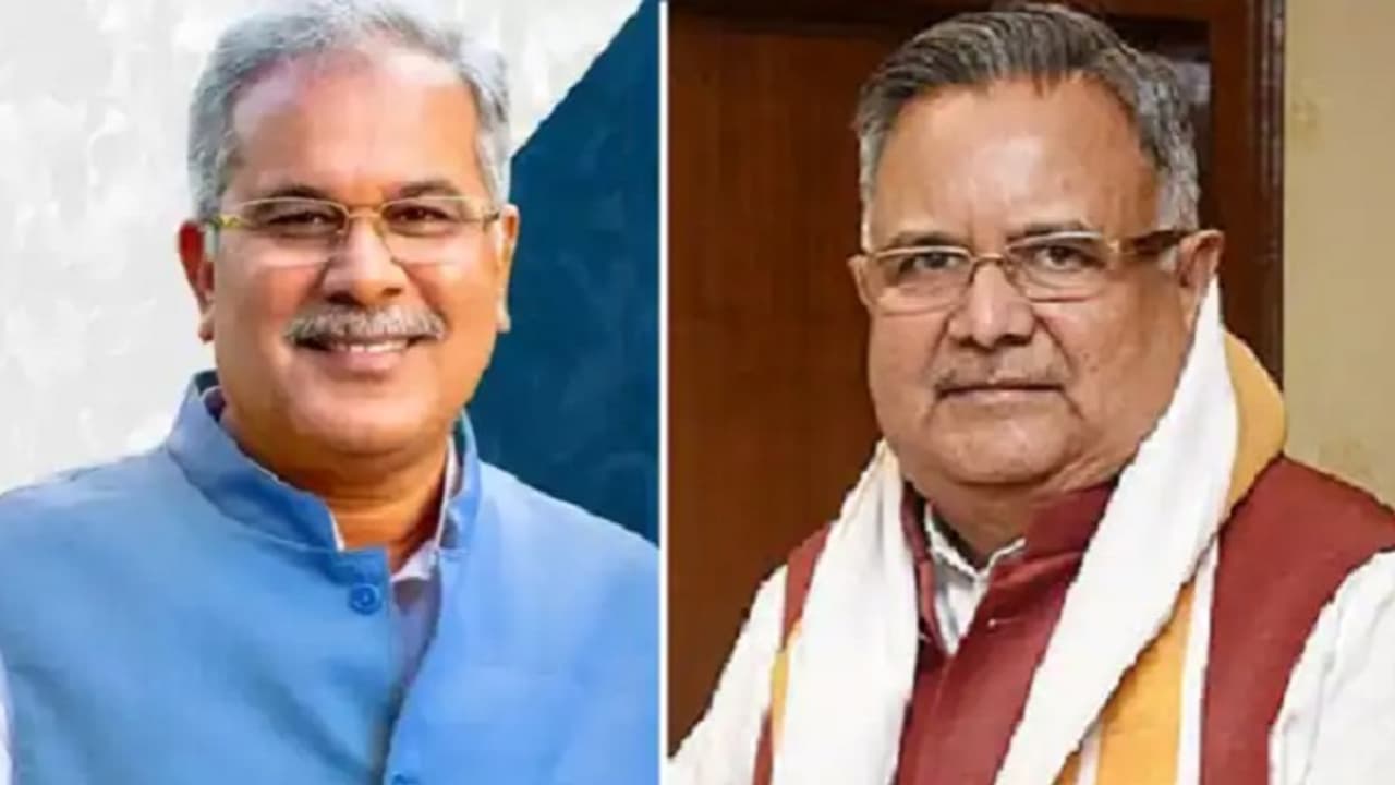 CM Bhupesh Baghel and ex chief minister raman singh CM Bhupesh Baghel and ex chief minister raman singh