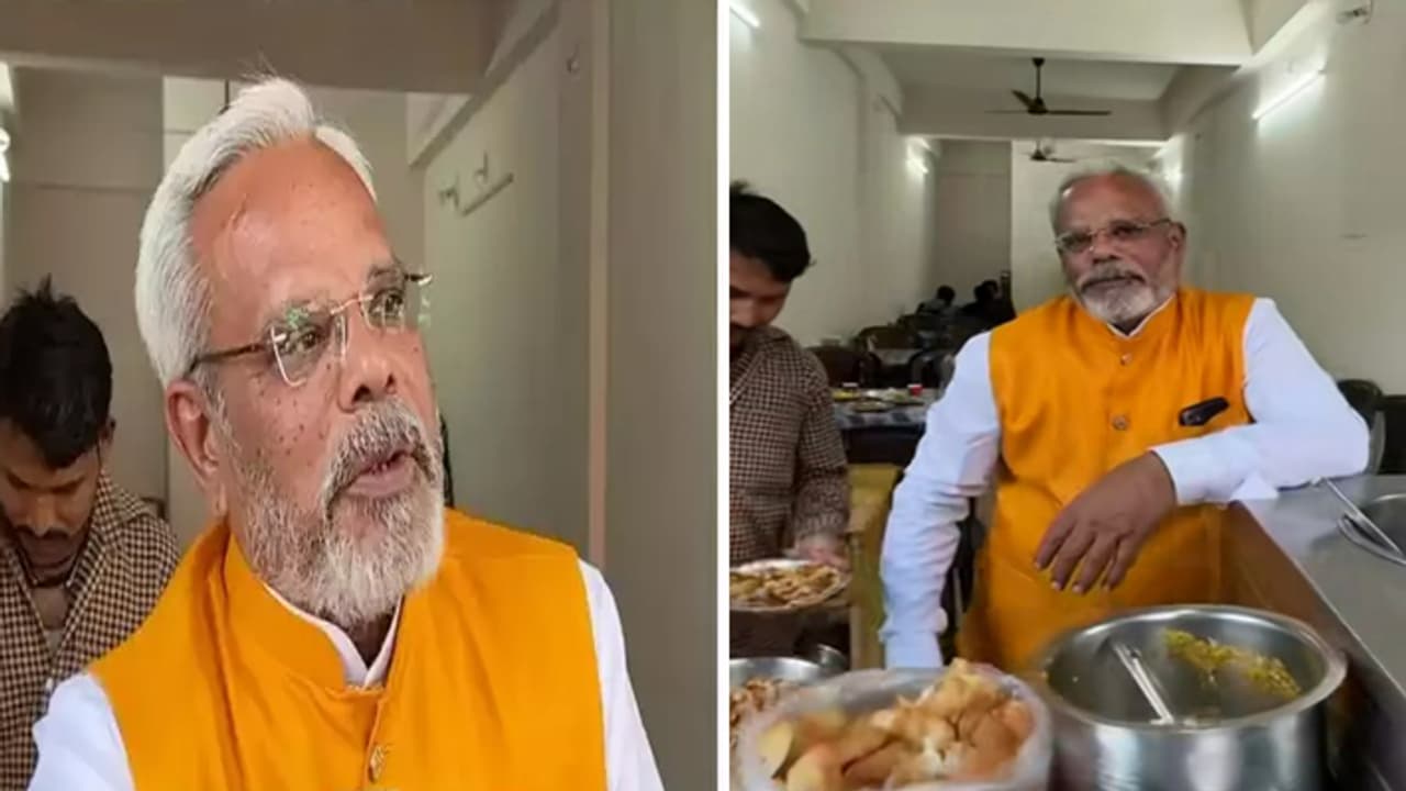 pm Narendra Modi look alike sells chat in Gujarat pm Narendra Modi look alike sells chat in Gujarat