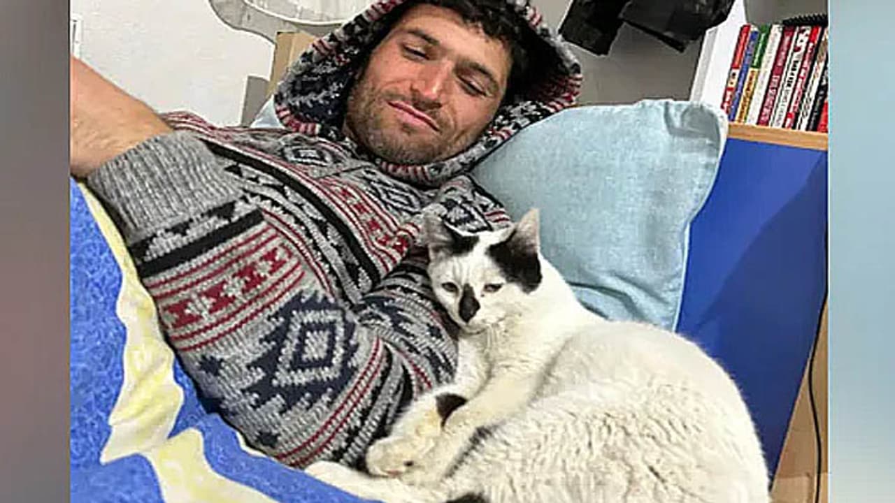 cat not leaving man who rescued cat not leaving man who rescued