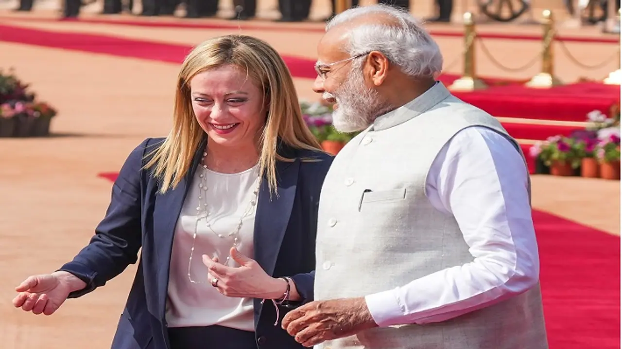 Narendra Modi Giorgia Meloni Narendra Modi Giorgia Meloni