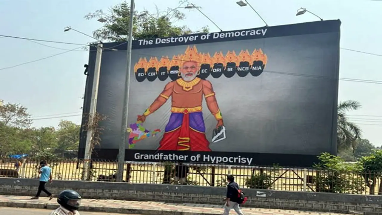 PM MODI CONTROERISLA POSTER HYDERABAD PM MODI CONTROERISLA POSTER HYDERABAD