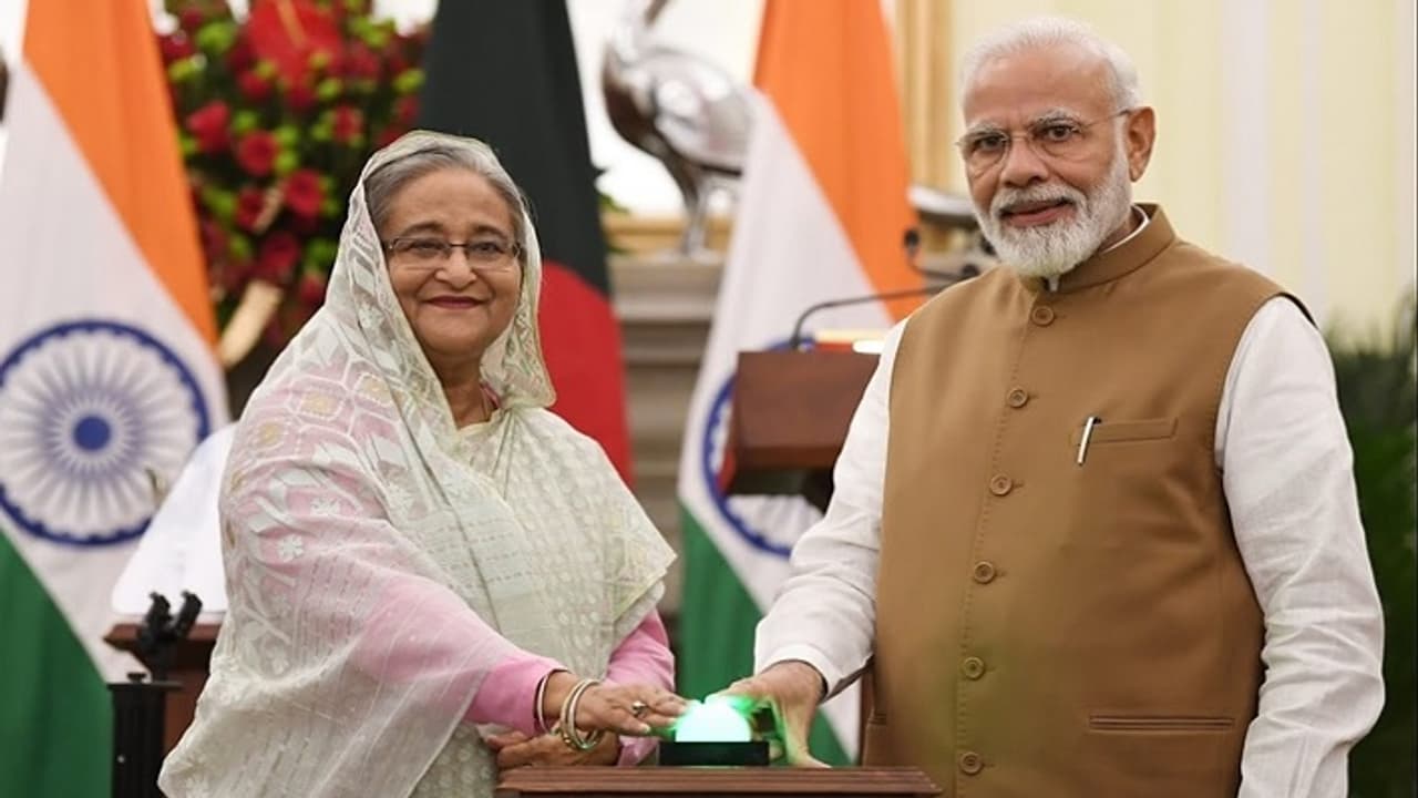Narendra Modi with Sheikh Hasina Narendra Modi with Sheikh Hasina