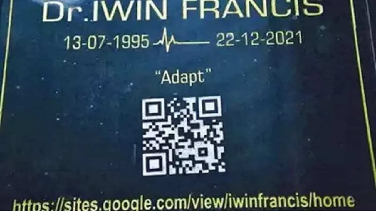 thiruvananthapuram news qr code on doctor tomb stone thiruvananthapuram news qr code on doctor tomb stone