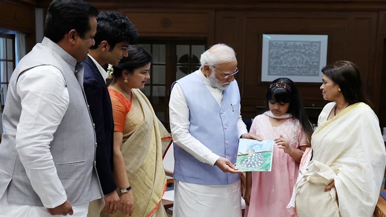 Poonam Mahajan with PM Poonam Mahajan with PM