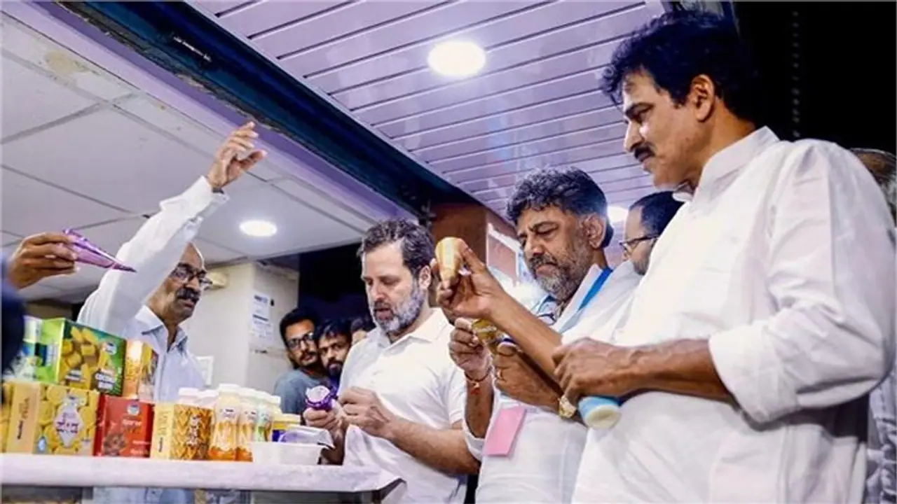 rahul gandhi nandini icecream rahul gandhi nandini icecream