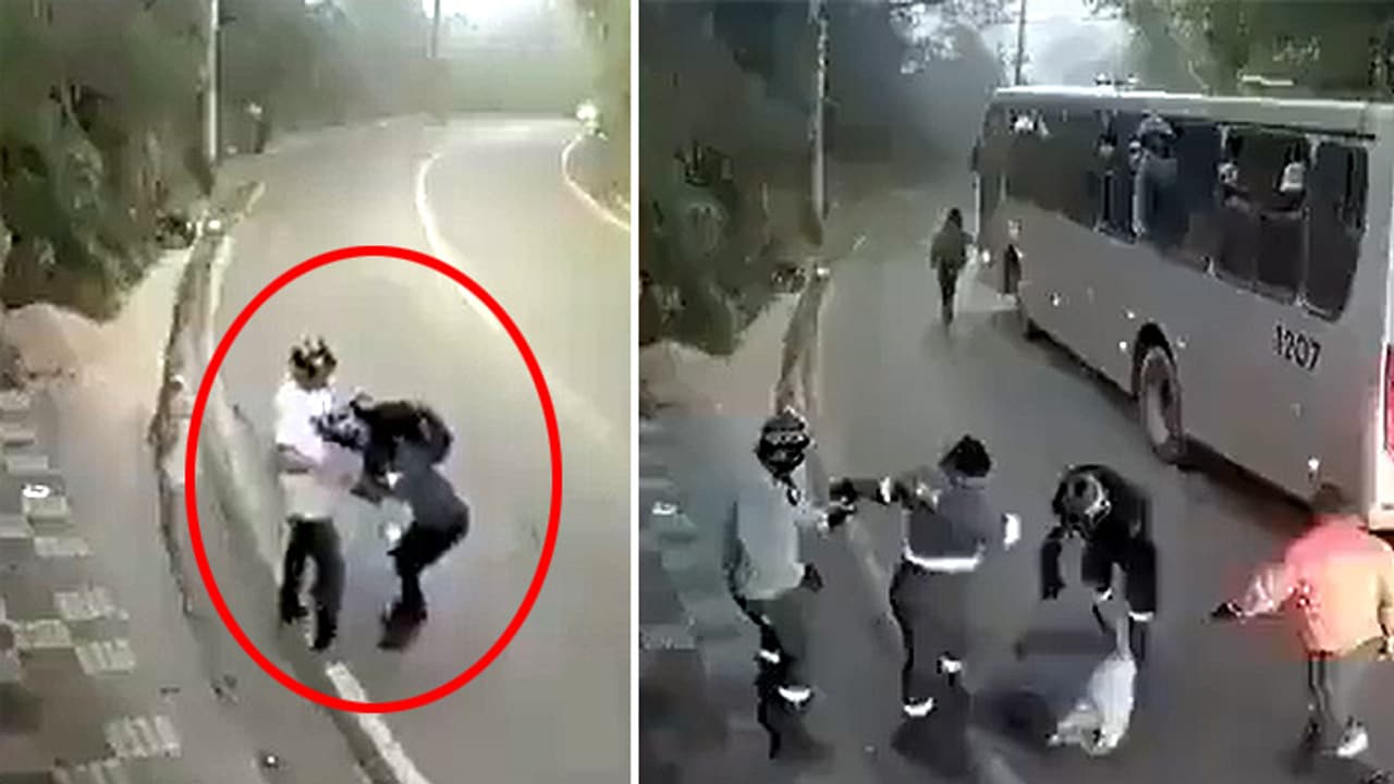 man harrassing woman on road gets good lesson man harrassing woman on road gets good lesson